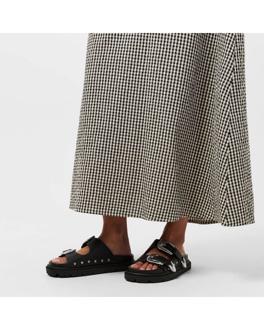 Steve Madden Black Outcast Adjustable Lightweight Flatform Sandals
