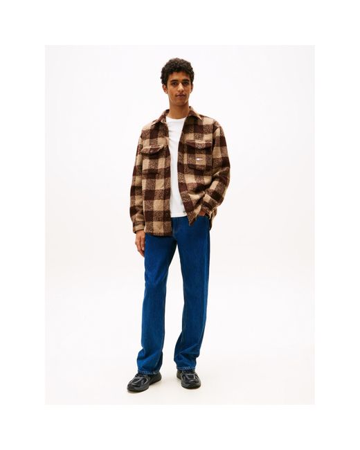 Tommy Hilfiger Brown Check Relaxed Fit Overshirt for men