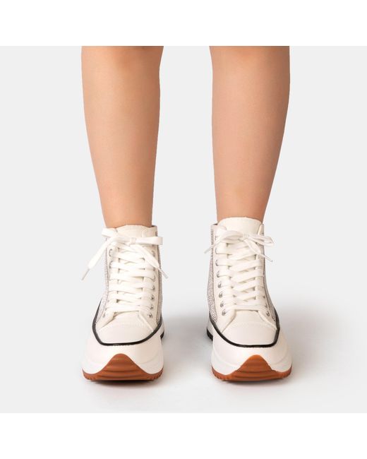 Firetrap Natural Platform Hi Top Ladies Trainers