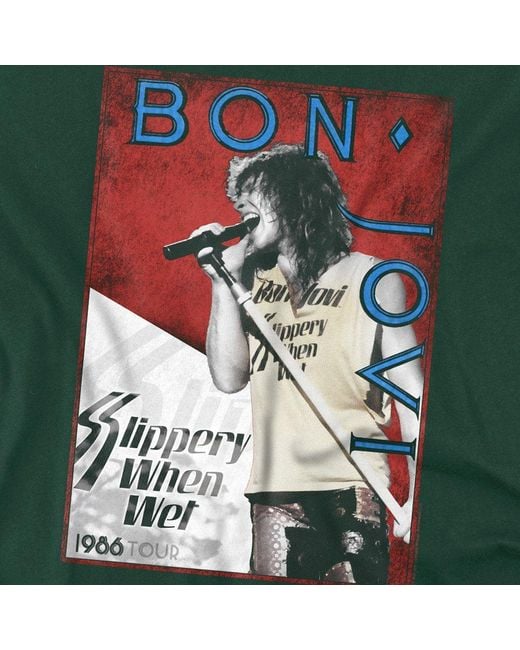 BON JOVI Green 86 Tour T Shirt for men