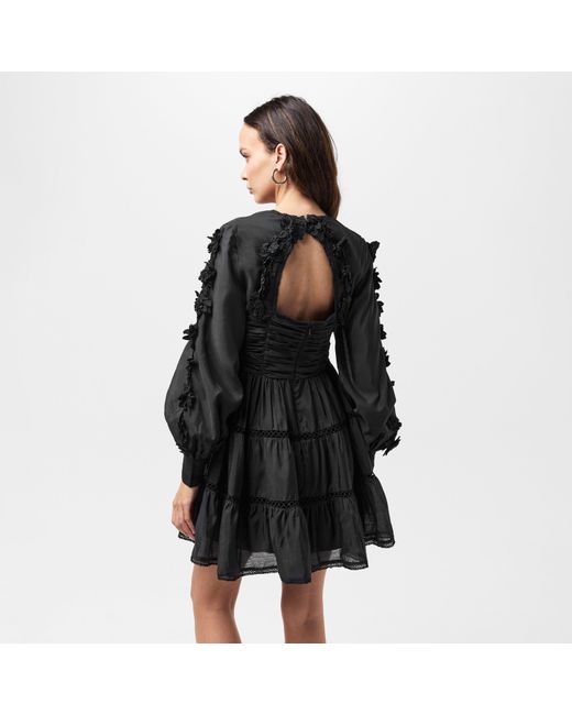 French Connection Black Aubrey Lace Mini Dress