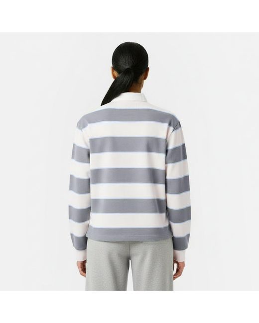Jack Wills Gray Cotton Polo Neck Long Sleeve Oversized Fit T-Shirt