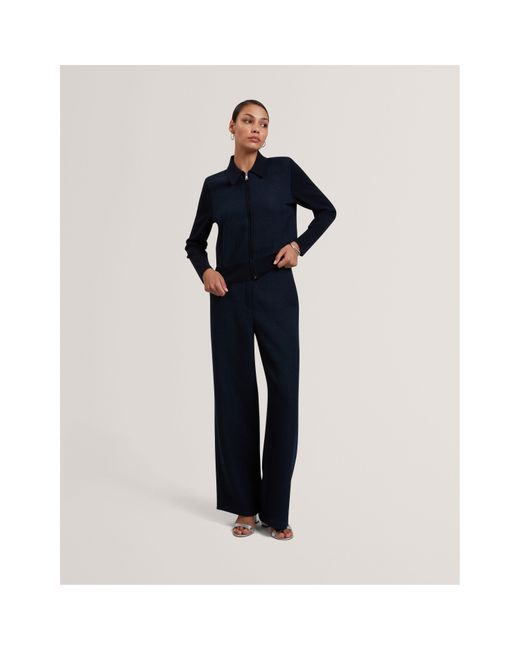 Ted Baker Blue Knitted Zipped Cardigan