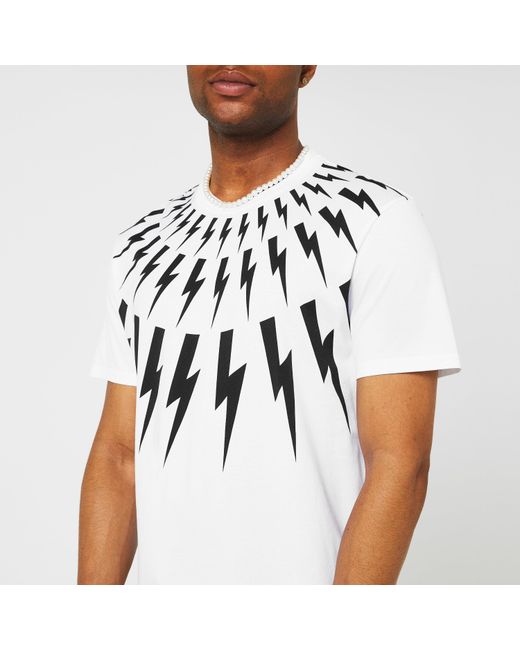 Neil Barrett White Lightning Bolt T Shirt for men