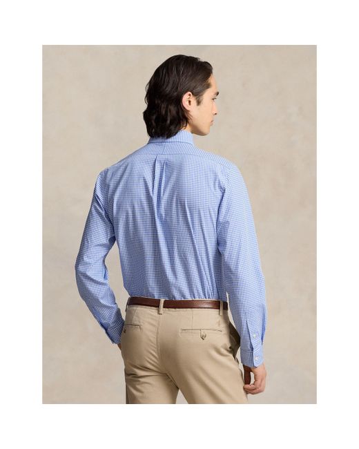 Polo Ralph Lauren Blue Gingham Poplin Slim Fit Shirt for men