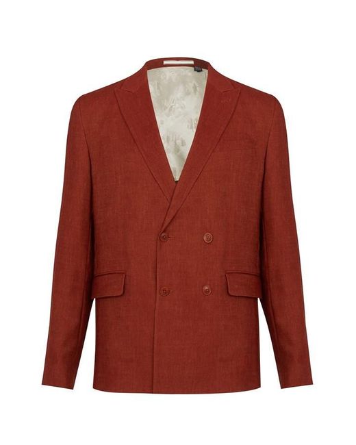 Ted Baker Red Shutton Wool Linen Mix Db Jacket for men