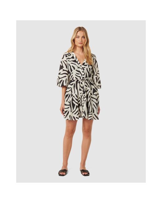 Forever New Black Alicia Rope Tie Mini Dress