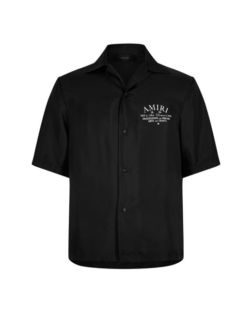 Amiri Black Silk Art District Shirt for men