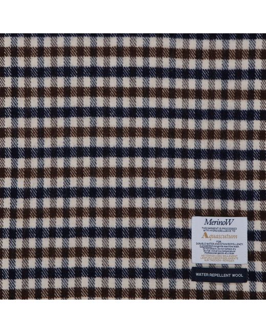 Aquascutum Blue Check Knit Scarf for men