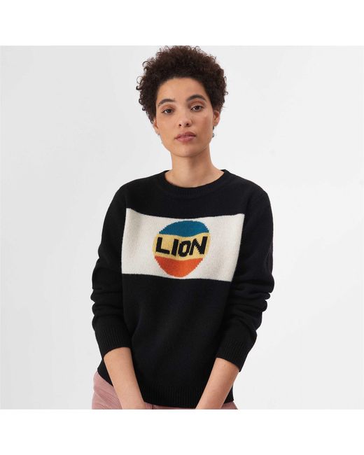 Bella Freud Blue Big Lion Stripe Jumper
