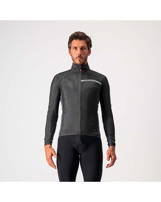 Castelli Black Squadra Wind Shell Stretch Performance Cycling Jacket for men
