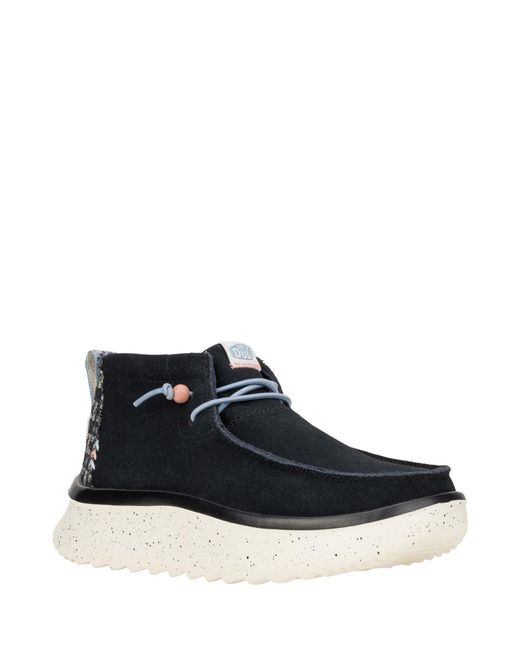 HeyDude Black Wendy Peak Hi Suede Ankle Boots
