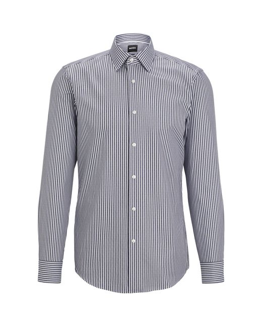 Boss Gray H Hank Kent Long Sleeve Plain Shirt for men