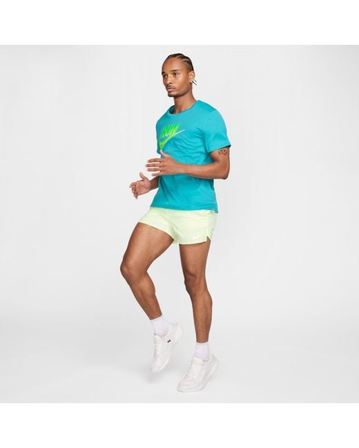 Nike Blue Short Sleeve Performance Running Top for men