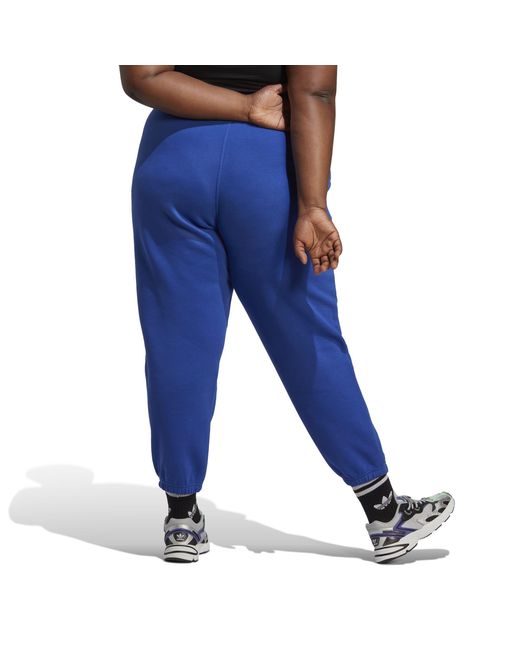 Adidas Originals Blue Adidas Essentials Plus Size Fleece Joggers