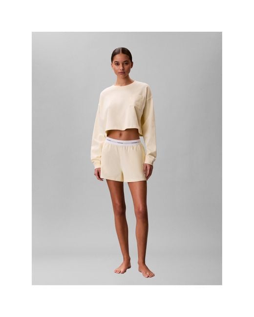Calvin Klein Gray Long Sleeve Cropped Crop Top