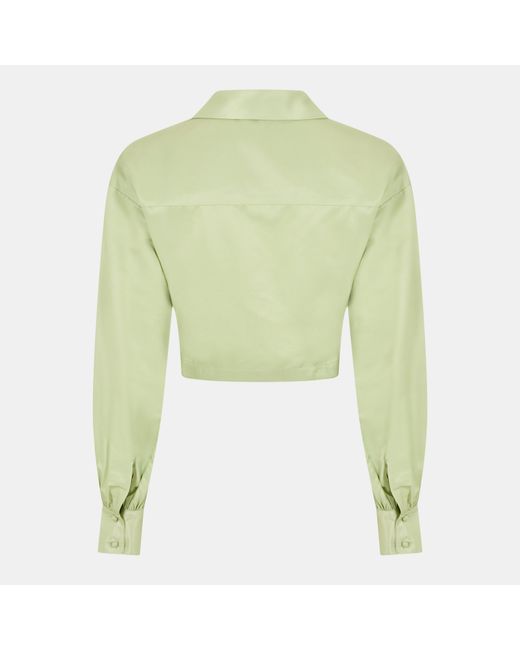 Jack Wills Green Draped Cropped Blouse