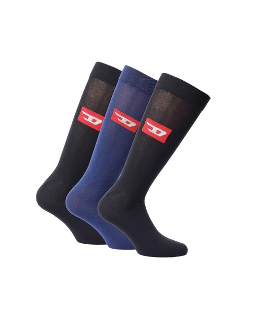 DIESEL Blue Skm- Three Pack Socks for men