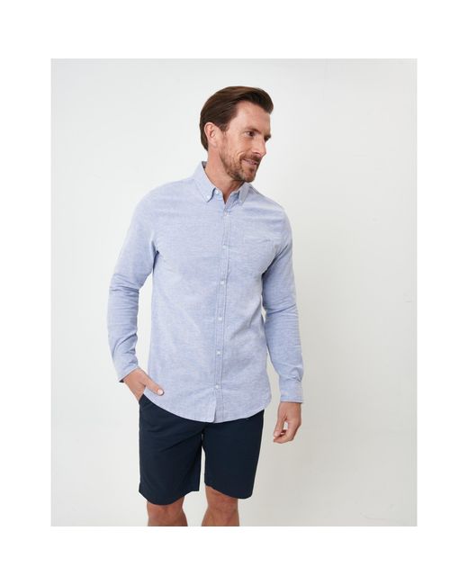Saltwell Blue Long-Sleeve Oxford Shirt for men