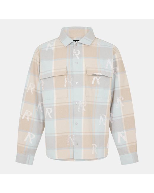 Represent White Patterned Long Sleeve Shirt for men