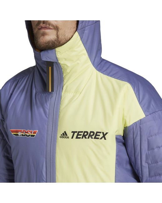 Adidas Blue Terrex Myshelter Primaloft Hooded Padded Jacket Me for men