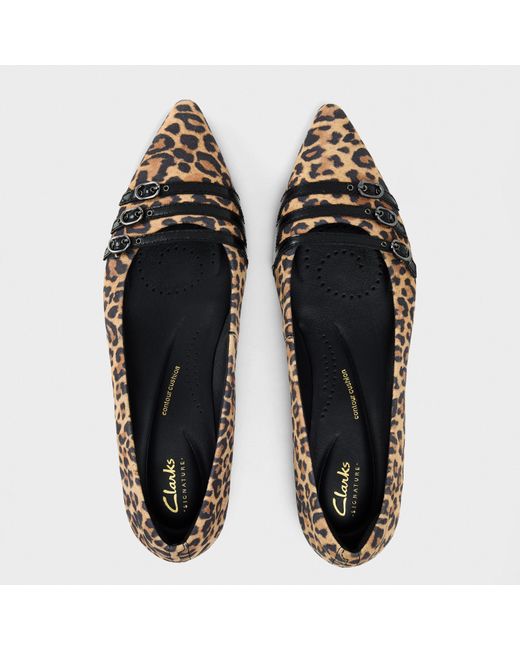 Clarks Brown Sensa15 Strap Ballet Pumps