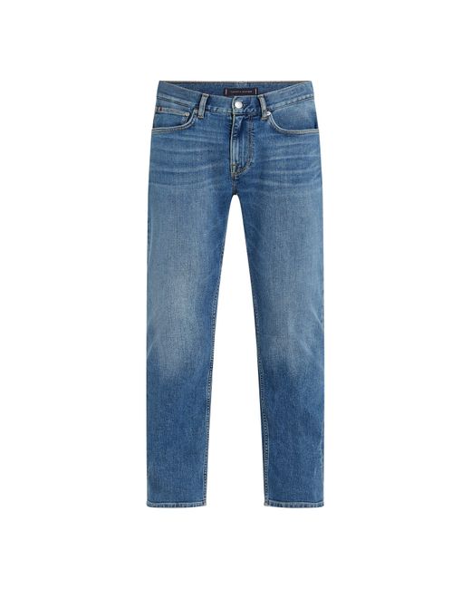 Tommy Hilfiger Blue Denton Whiskered Straight Leg Jeans for men