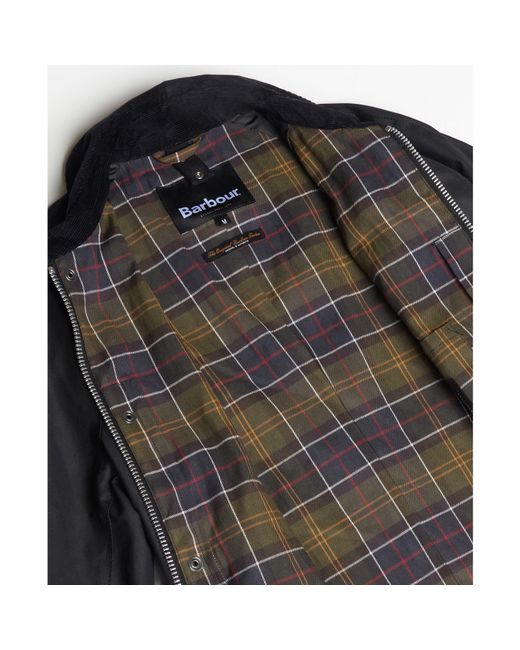Barbour Black Ashby Water Resistant Windproof Long Sleeve Wax Jacket for men