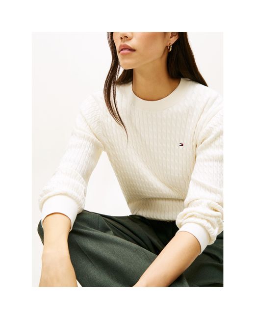 Tommy Hilfiger White Tommy Cocbl Fne Knit Ld64