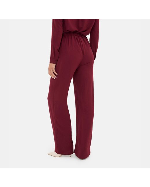 I Saw It First Red Soft Crepe Wide Leg Trouser