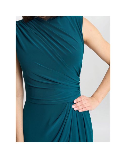 Gina Bacconi Blue Rosemarie Grecian Jersey Maxi Dress