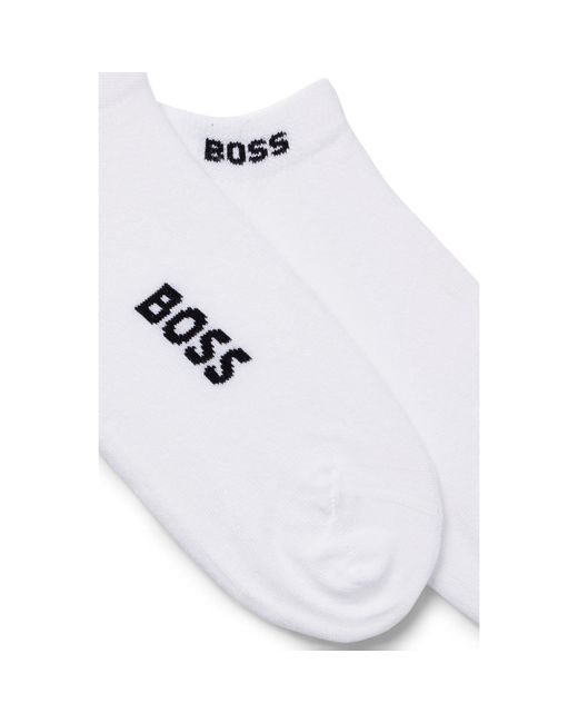 Boss White 2 Pack Of Logo Ankle Socks