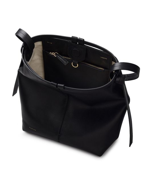 Radley Black Connaught Leather Shoulder Strap Magnetic Bucket Bag