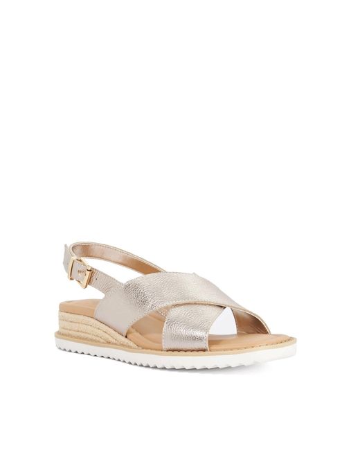 Dune Natural Lemesos Flat Sandals
