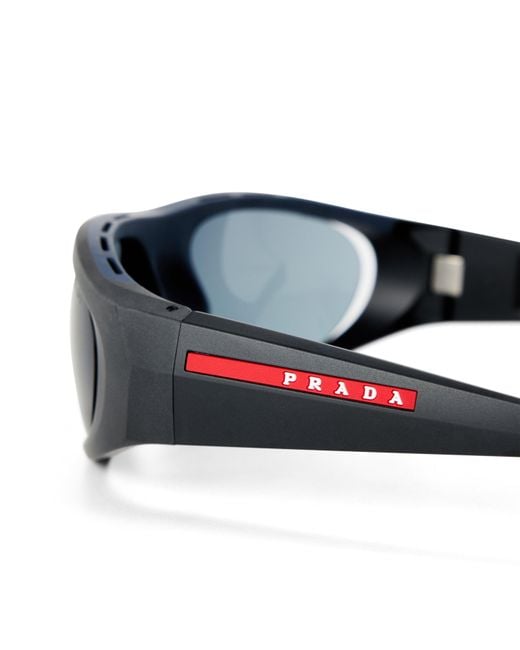 Prada Blue 0Ps B03S Wrap Sunglasses for men