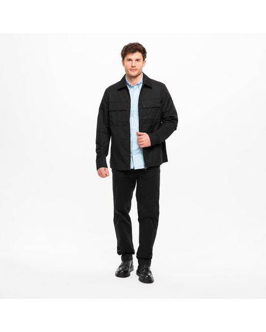 Belstaff Black Stride Zip Collar Long Sleeve Overshirt for men