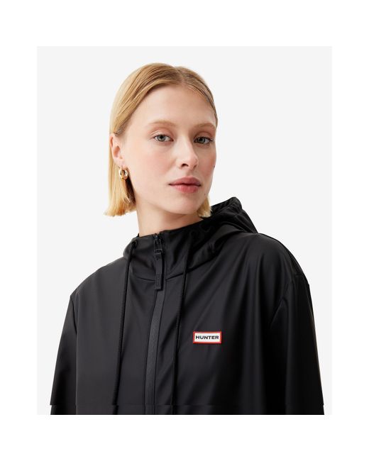 Hunter Black Andrea Waterproof Lightweight Rain Anorak