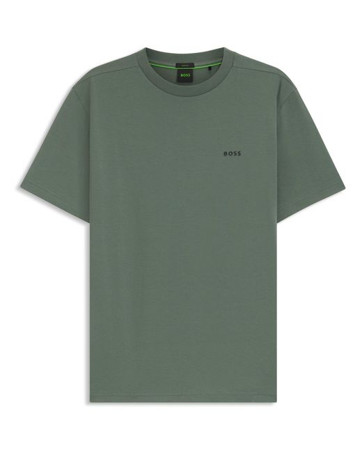 Boss Green T-Shirt With Logo Design Stretch Cotton for men