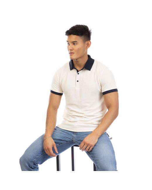 Peter Werth White Reeves Short Sleeve Polo Shirt for men