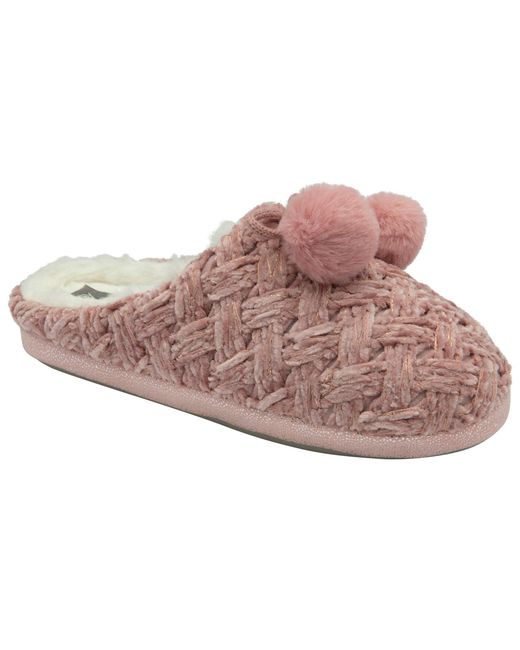 Dunlop Pink Knitted Mule Slippers