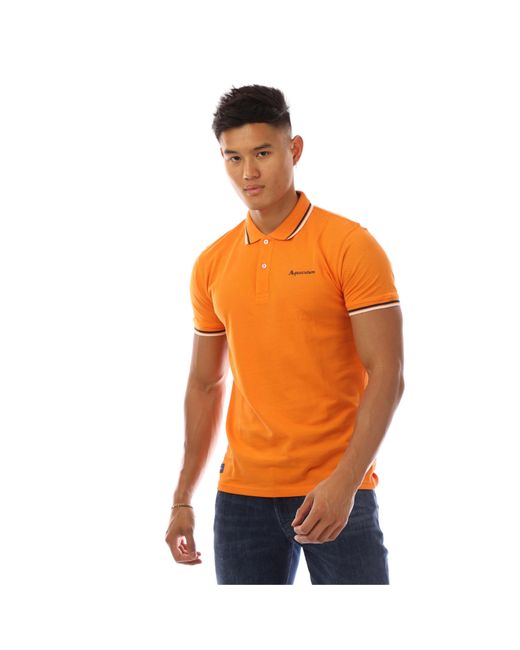 Aquascutum Orange Logo Polo Shirt for men