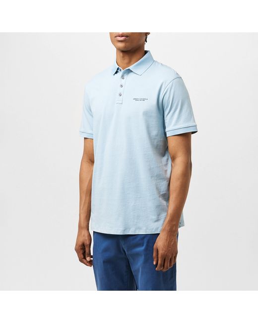 ARMANI EXCHANGE Blue Jersey Cotton Polo Shirt for men