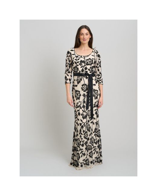 Gina Bacconi White Murphy Embroidered Sequin Maxi Dress