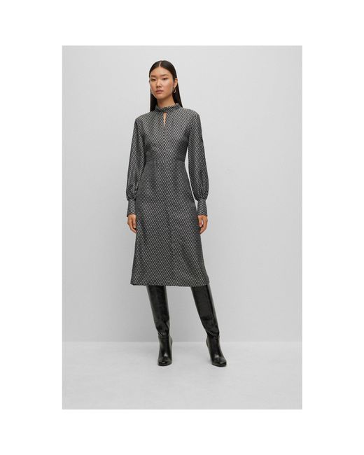 Boss Gray Dealyna Wrap Design Dress