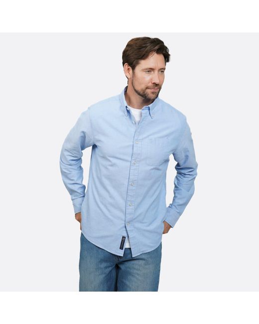 Howick Blue Classic Oxford Long Sleeve Shirt for men