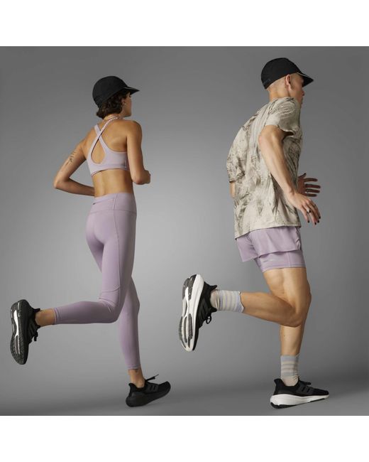 Adidas Purple Ultimate 7/8 Performance Running Tights