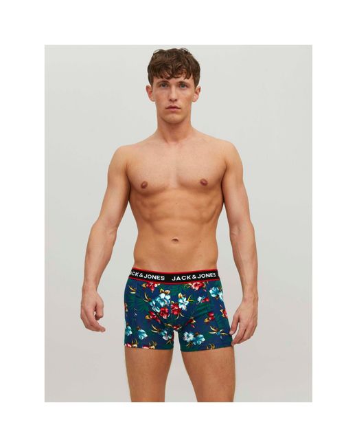 Jack & Jones Blue Flower Pack Trunks for men