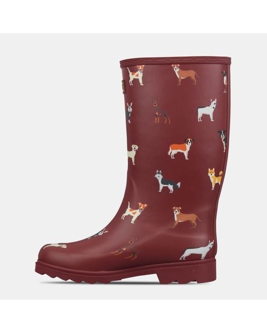 Gelert Red Fur Lined Welly Boot