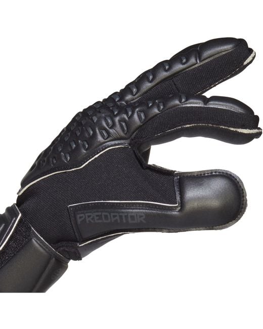 Adidas Black Predator Match Fingersave Goalkeeper Gloves Adults