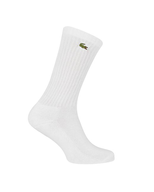 Lacoste White 3 Pack Crew Socks for men